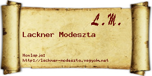 Lackner Modeszta névjegykártya
